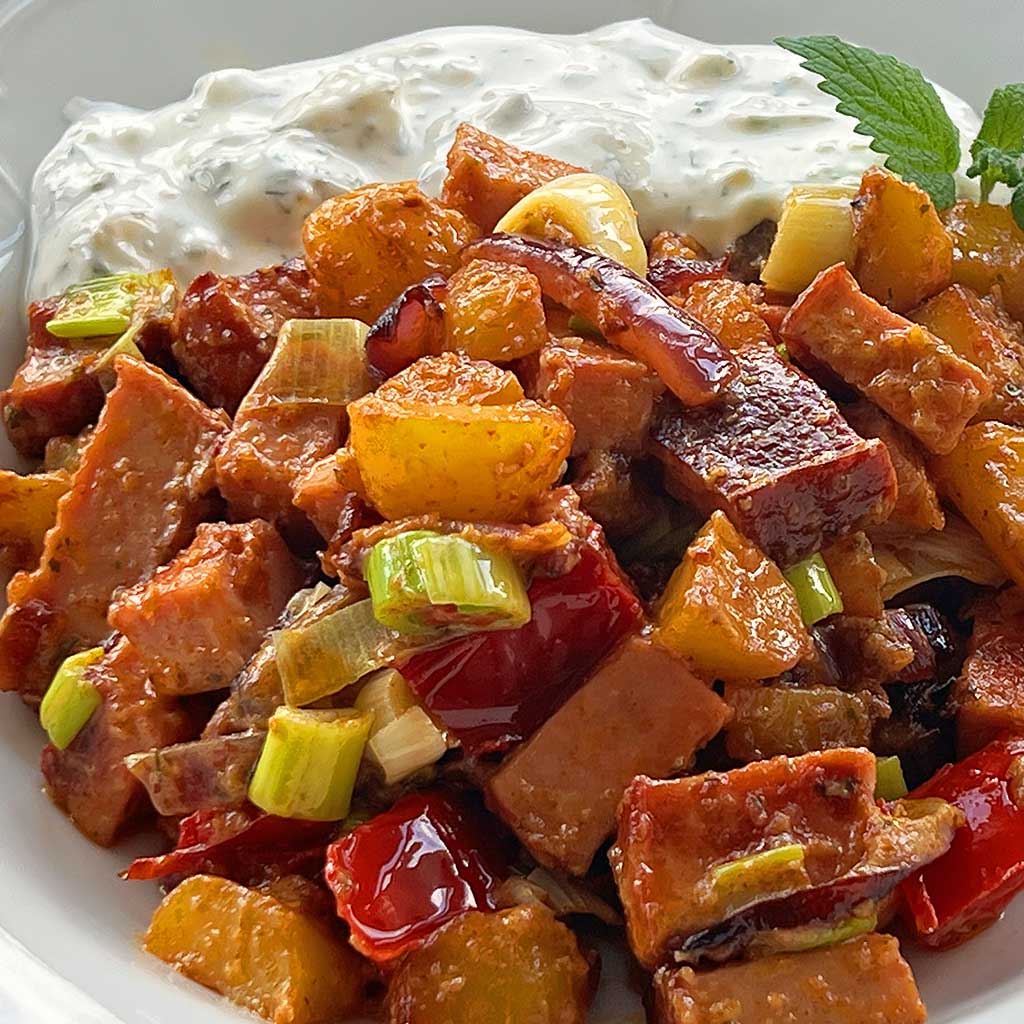 Fleischkäse Pfanne